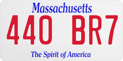 MA license plate 440BR7