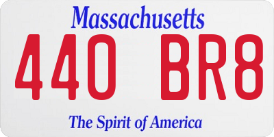 MA license plate 440BR8