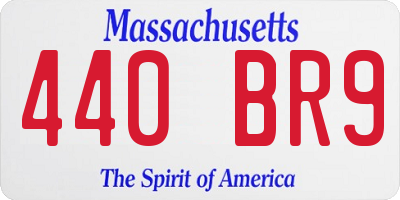 MA license plate 440BR9