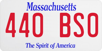 MA license plate 440BS0