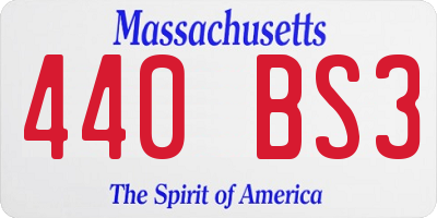 MA license plate 440BS3