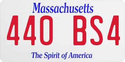 MA license plate 440BS4