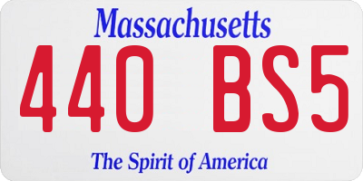 MA license plate 440BS5