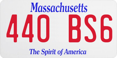 MA license plate 440BS6