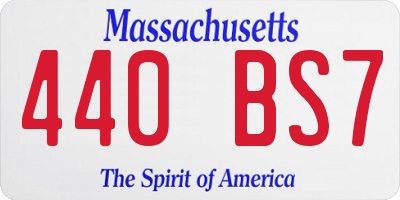 MA license plate 440BS7