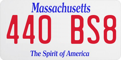 MA license plate 440BS8