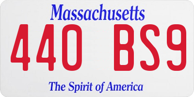MA license plate 440BS9