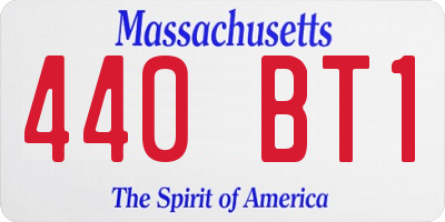 MA license plate 440BT1