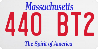 MA license plate 440BT2