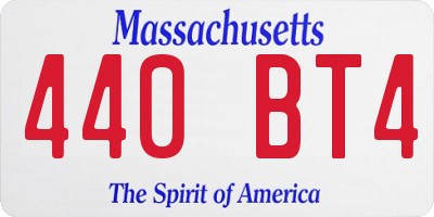 MA license plate 440BT4