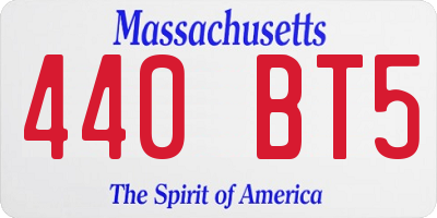 MA license plate 440BT5
