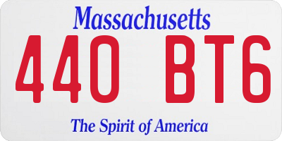 MA license plate 440BT6