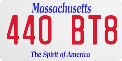 MA license plate 440BT8
