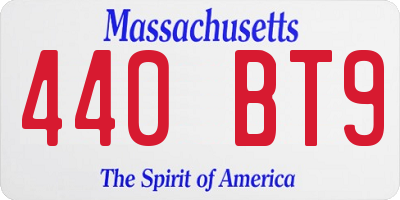MA license plate 440BT9