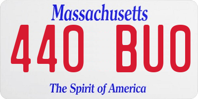 MA license plate 440BU0