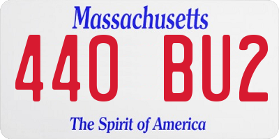MA license plate 440BU2
