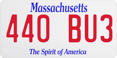 MA license plate 440BU3
