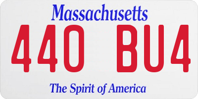 MA license plate 440BU4