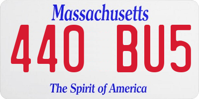 MA license plate 440BU5