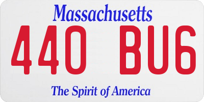 MA license plate 440BU6