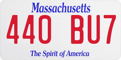 MA license plate 440BU7