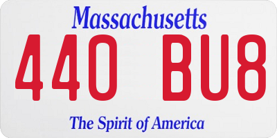 MA license plate 440BU8