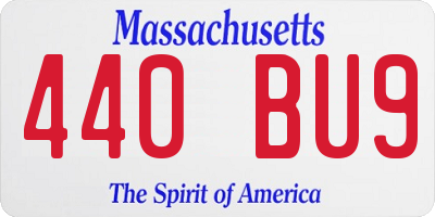 MA license plate 440BU9