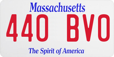 MA license plate 440BV0