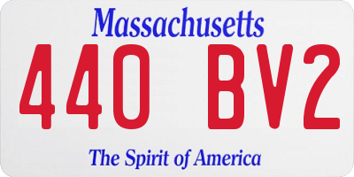 MA license plate 440BV2