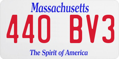 MA license plate 440BV3