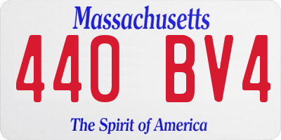 MA license plate 440BV4