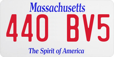 MA license plate 440BV5