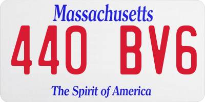 MA license plate 440BV6