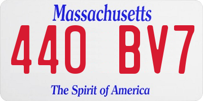 MA license plate 440BV7