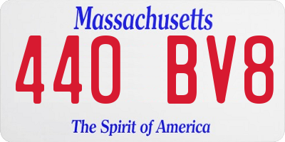 MA license plate 440BV8