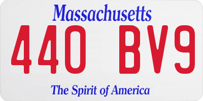 MA license plate 440BV9
