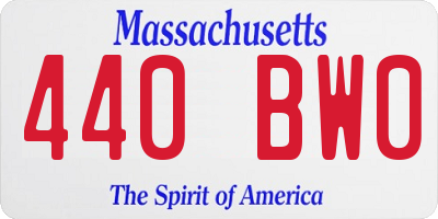MA license plate 440BW0