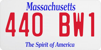 MA license plate 440BW1