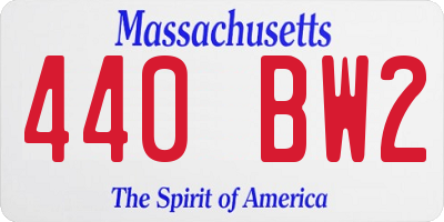 MA license plate 440BW2