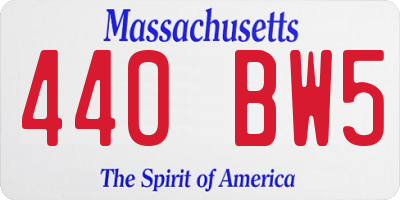 MA license plate 440BW5