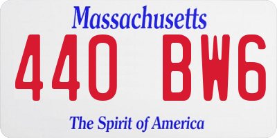 MA license plate 440BW6