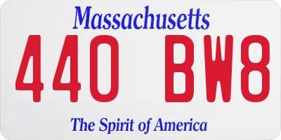MA license plate 440BW8