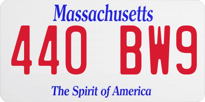 MA license plate 440BW9