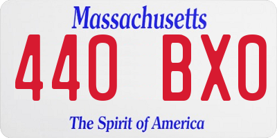 MA license plate 440BX0