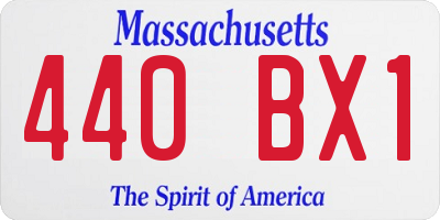 MA license plate 440BX1