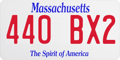 MA license plate 440BX2
