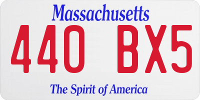 MA license plate 440BX5