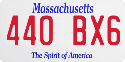MA license plate 440BX6