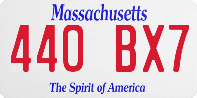 MA license plate 440BX7