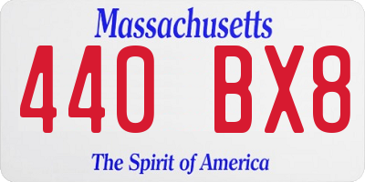 MA license plate 440BX8